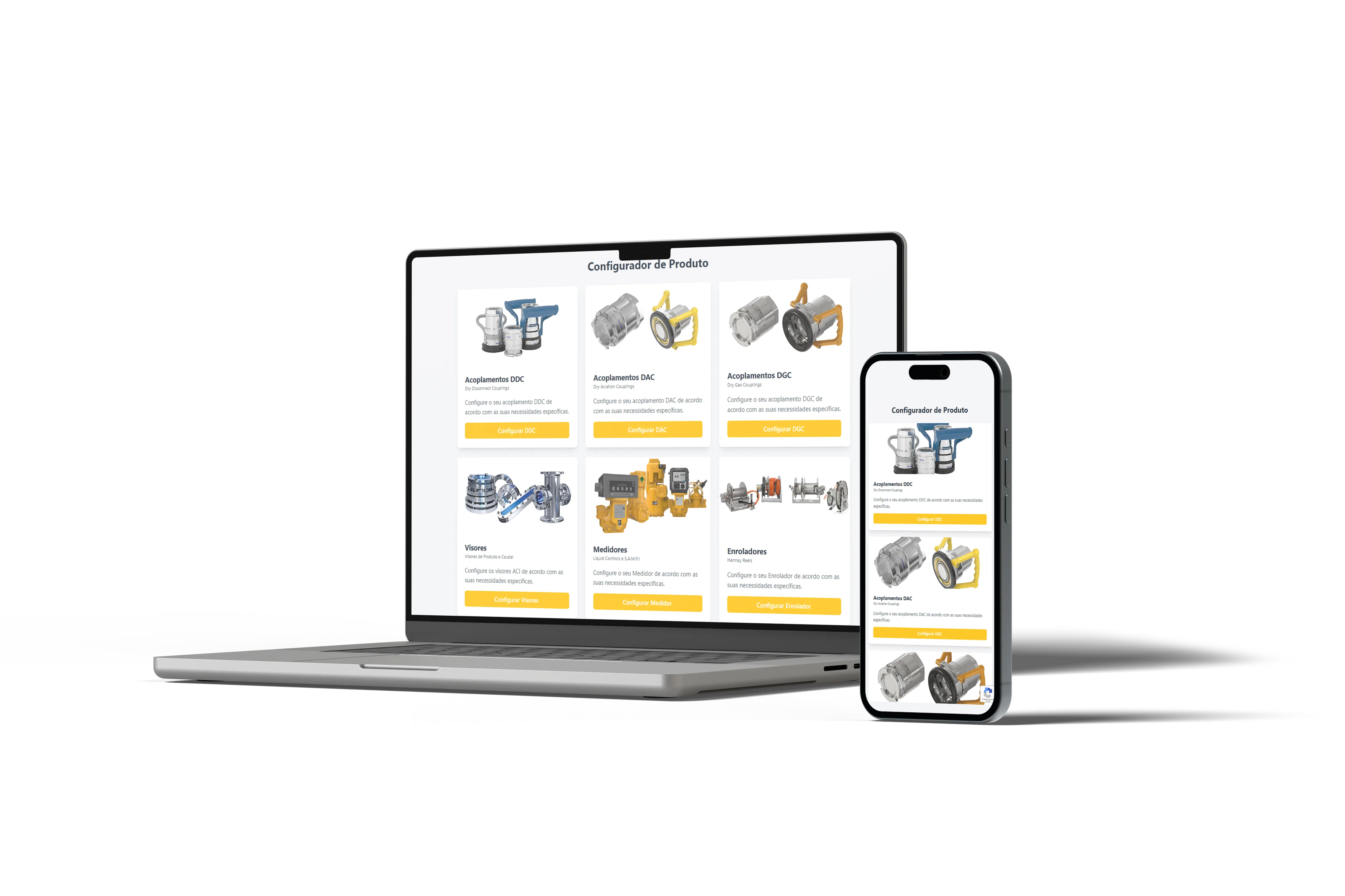 PECTA Configurator Mockup on Desktop and Mobile
