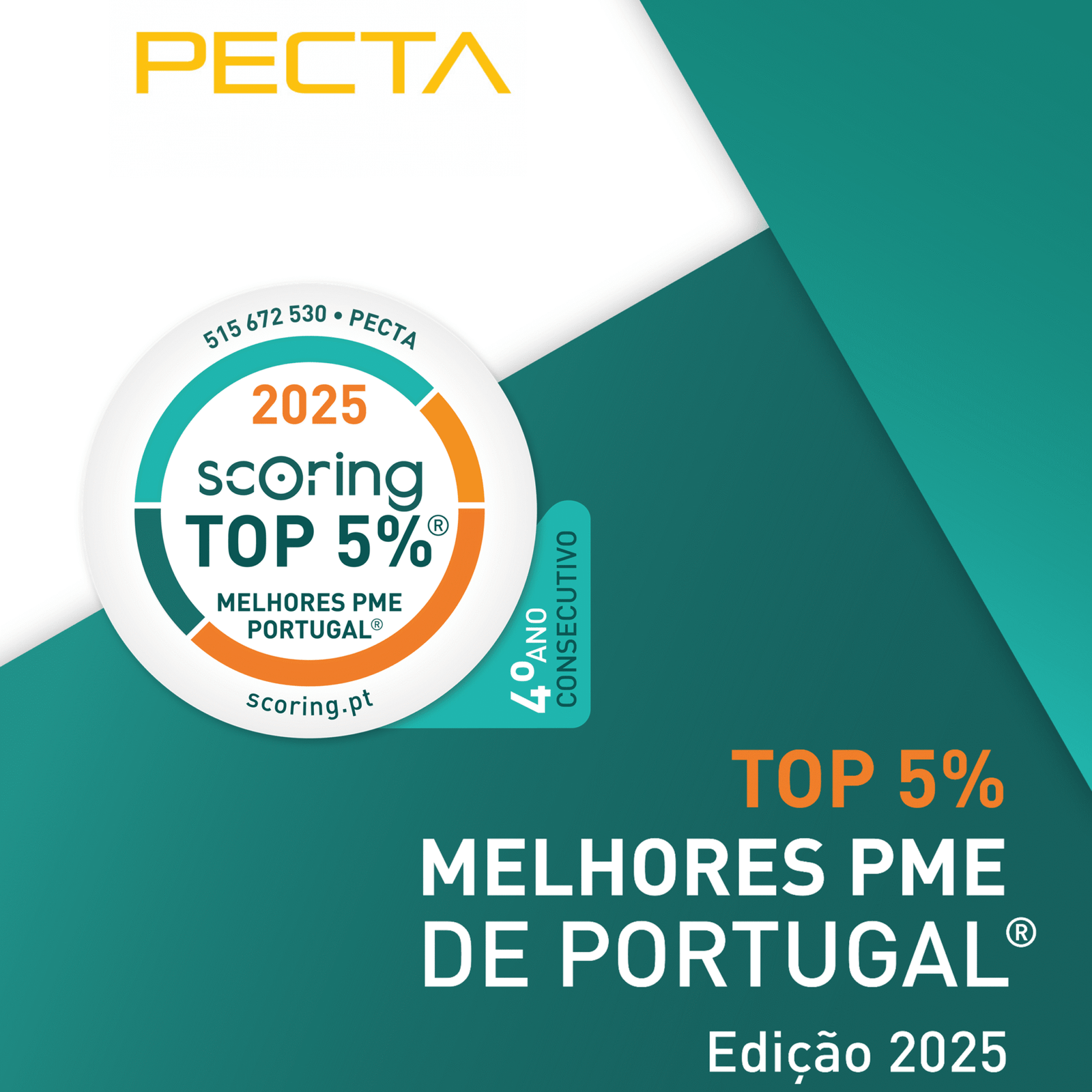 Certificação TOP 5% Melhores PME de Portugal 2025